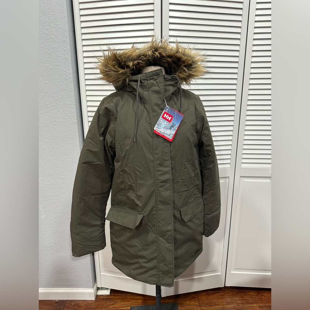 Helly Hansen Women's Classic Parka Jacket, Beluga Green, Size L  NWT